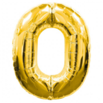 0 Rakamı Altın Folyo Balon - 40 inç Dev Boy