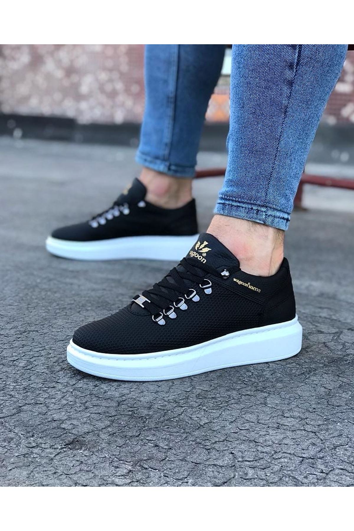 0001194-wagoon-wg047-siyah-erkek-casual-ayakkabi.jpeg Siyah Erkek Casual Ayakkabı - Görsel 1