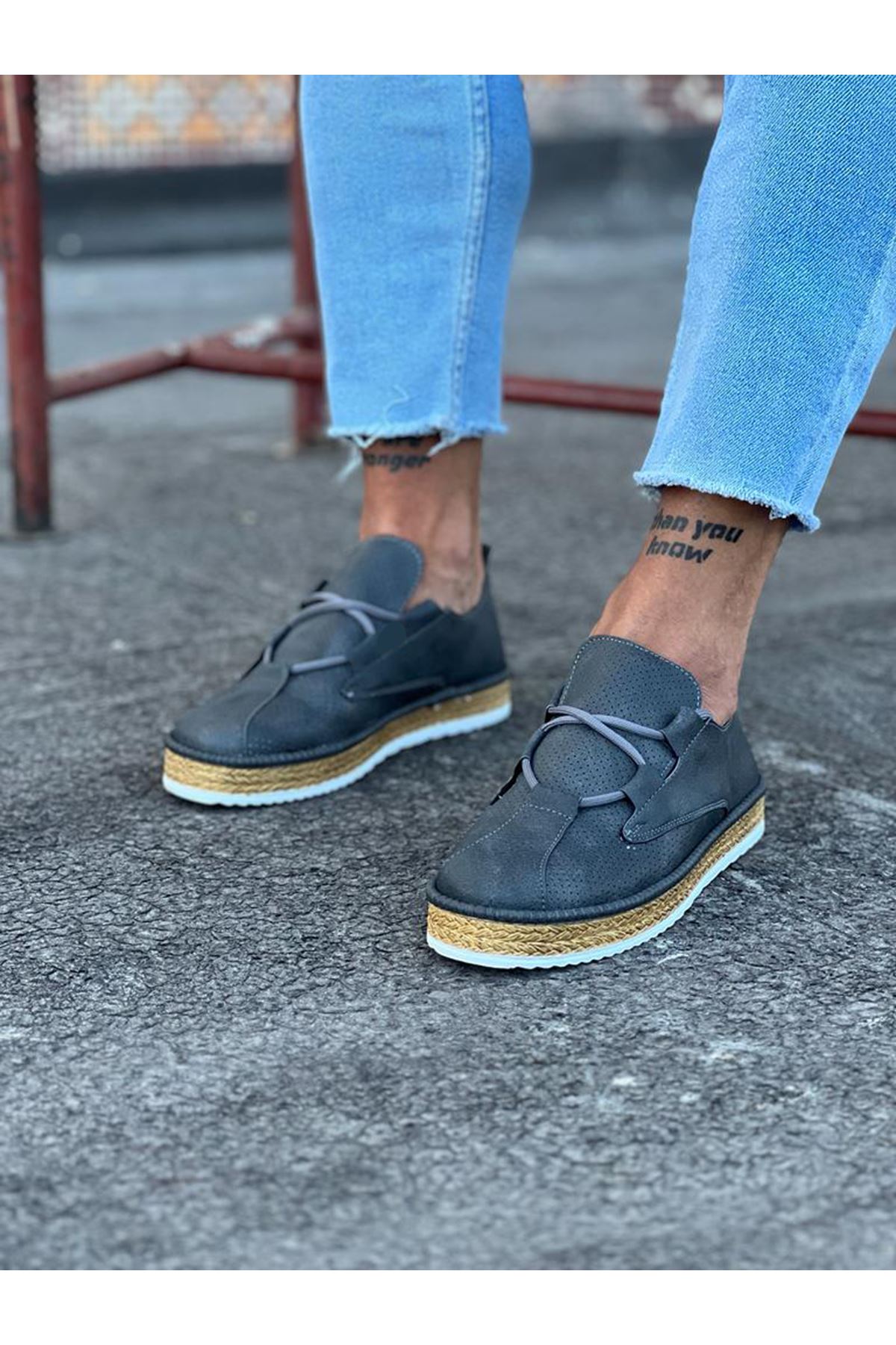 0002539-wagoon-wg015-gri-erkek-casual-ayakkabi.jpeg Gri Erkek Casual Ayakkabı - Görsel 1