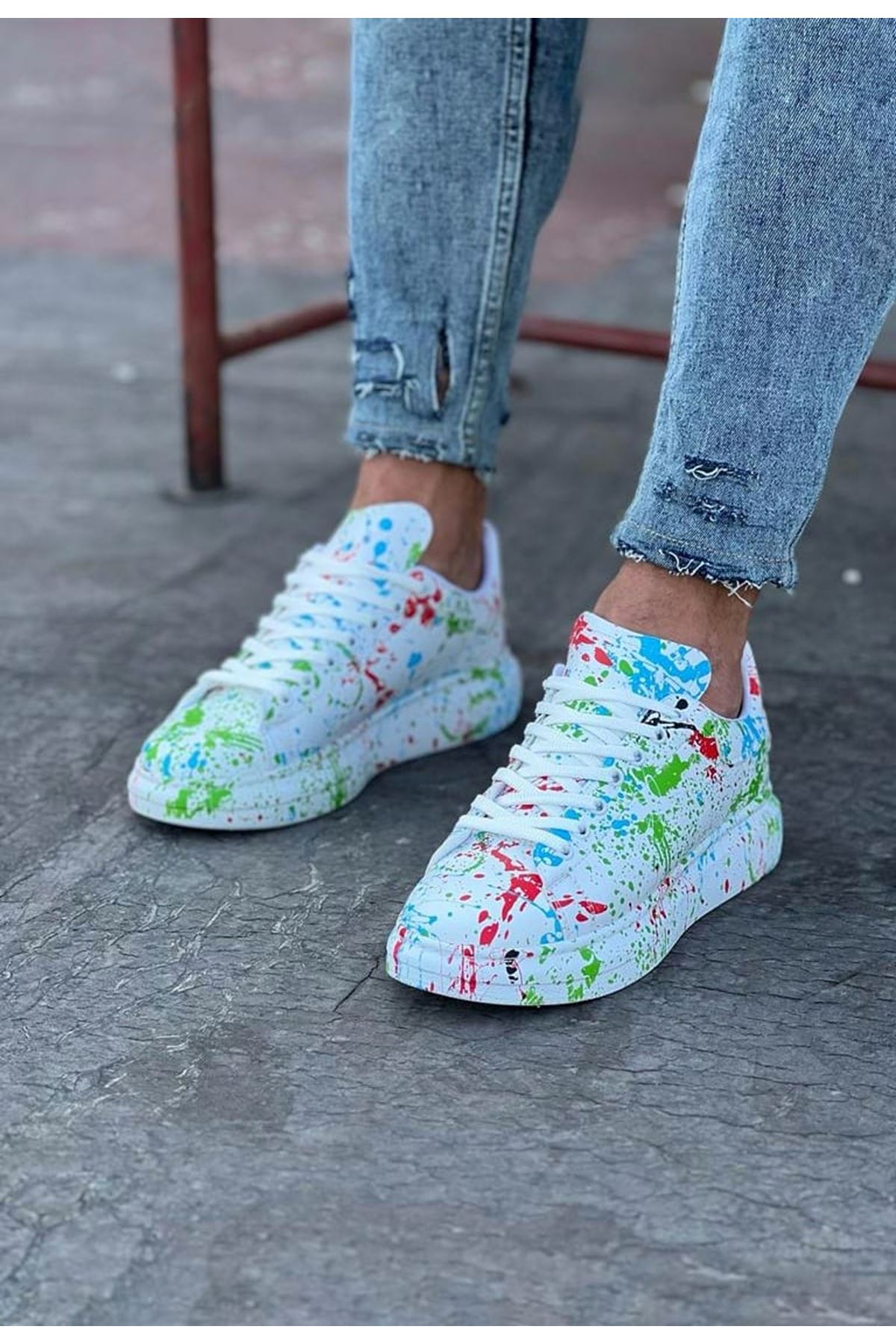 0002634-wagoon-wg501-yesil-boyali-erkek-casual-ayakkabi.jpeg Yeşil Boyalı Erkek Casual Ayakkabı - Görsel 1