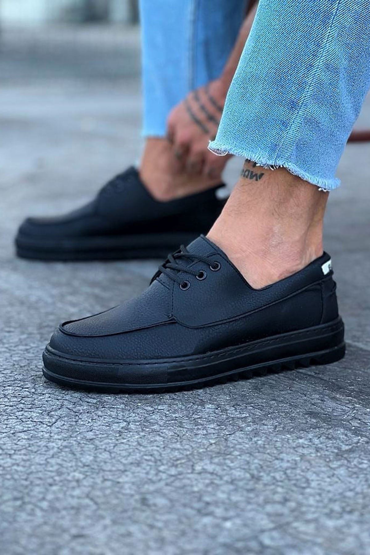 0002691-wagoon-wg506-komur-erkek-saracli-casual-ayakkabi.jpeg Kömür Erkek Saraclı Casual Ayakkabı - Görsel 1
