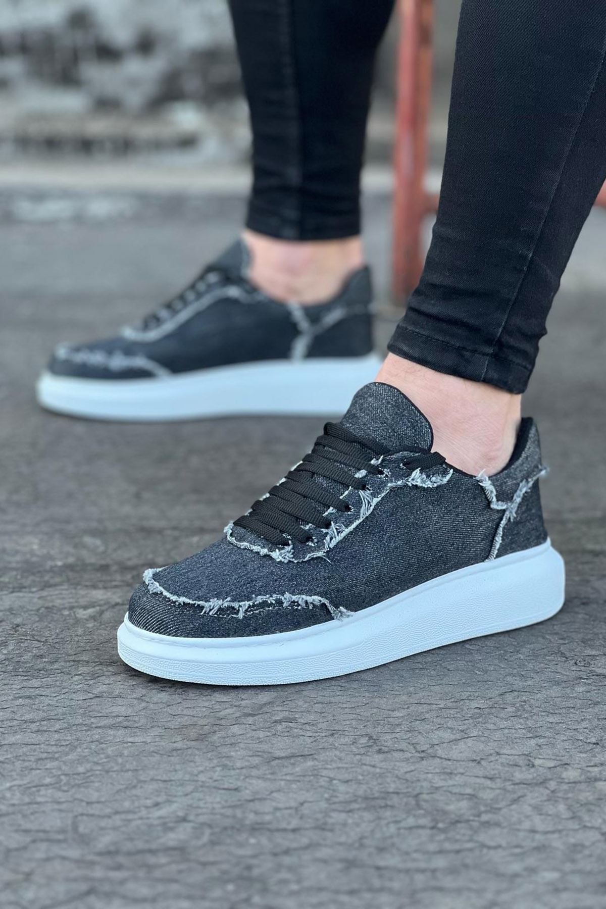 0002828-wagoon-wg018-gri-kot-kumas-erkek-casual-ayakkabi.jpeg Gri Kot Kumaş Erkek Casual Ayakkabı - Görsel 1