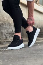 Siyah Kot Kumaş Erkek Casual Ayakkabı - Görsel 3