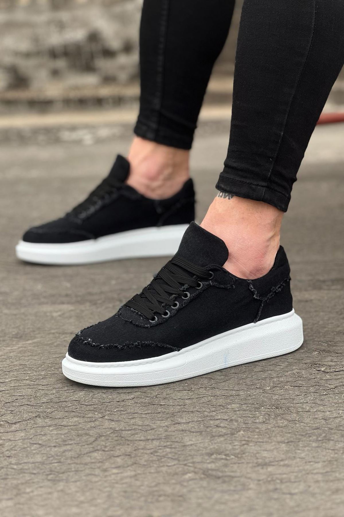 0002834-wagoon-wg018-siyah-kot-kumas-erkek-casual-ayakkabi.jpeg Siyah Kot Kumaş Erkek Casual Ayakkabı - Görsel 1