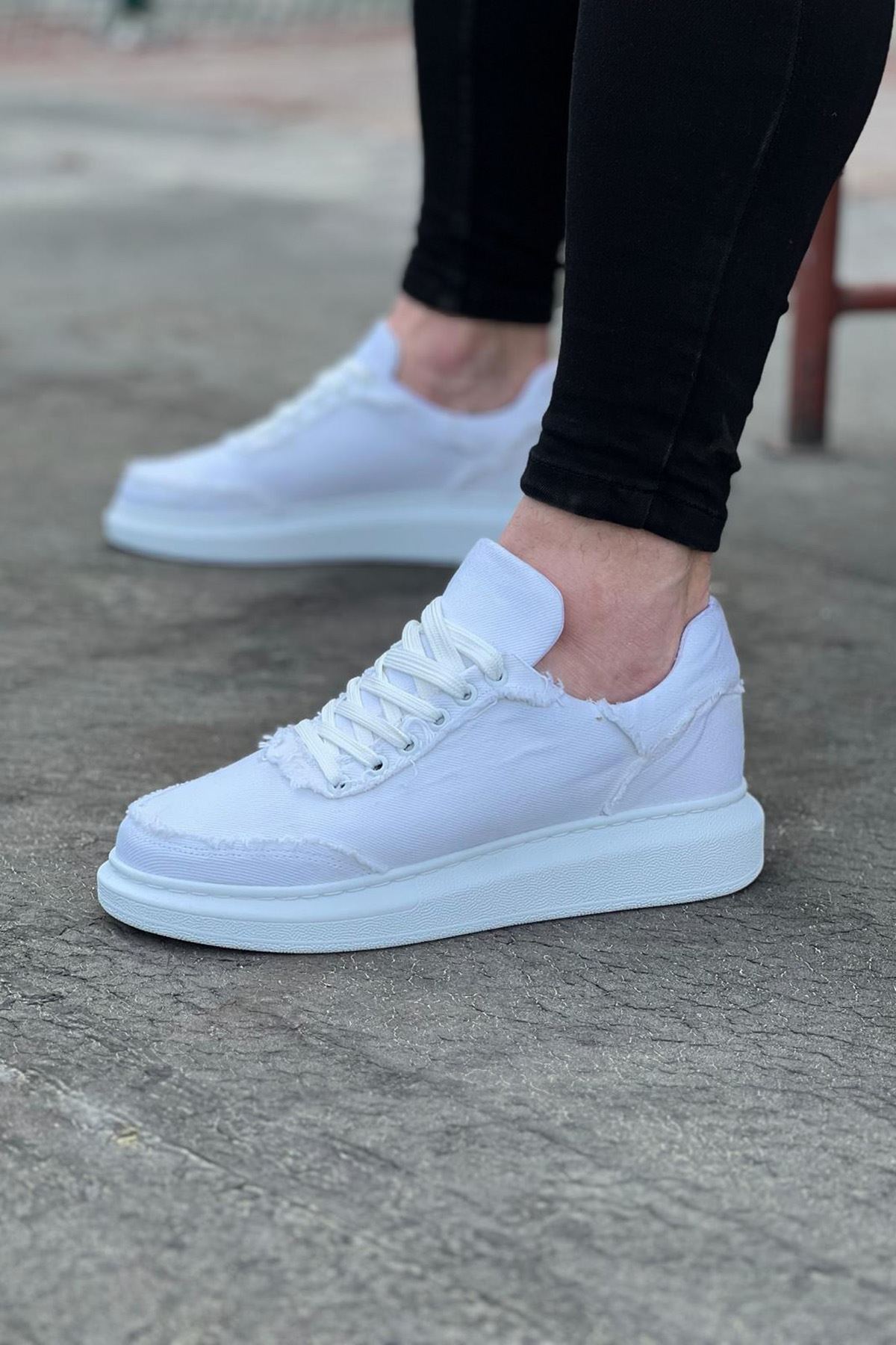 0002849-wagoon-wg018-beyaz-kot-kumas-erkek-casual-ayakkabi.jpeg Beyaz Kot Kumaş Erkek Casual Ayakkabı - Görsel 1