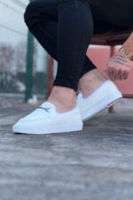 Beyaz Triko Babet Erkek Casual Ayakkabı - Görsel 2