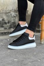 Siyah Beyaz Erkek Casual Ayakkabı - Görsel 3