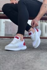 Beyaz Kırmızı Triko Erkek Spor Ayakkabı - Görsel 3