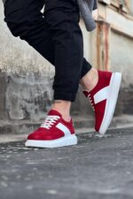 Kırmızı Süet Erkek Casual Ayakkabı - Görsel 3