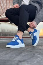 Mavi Süet Erkek Casual Ayakkabı - Görsel 3