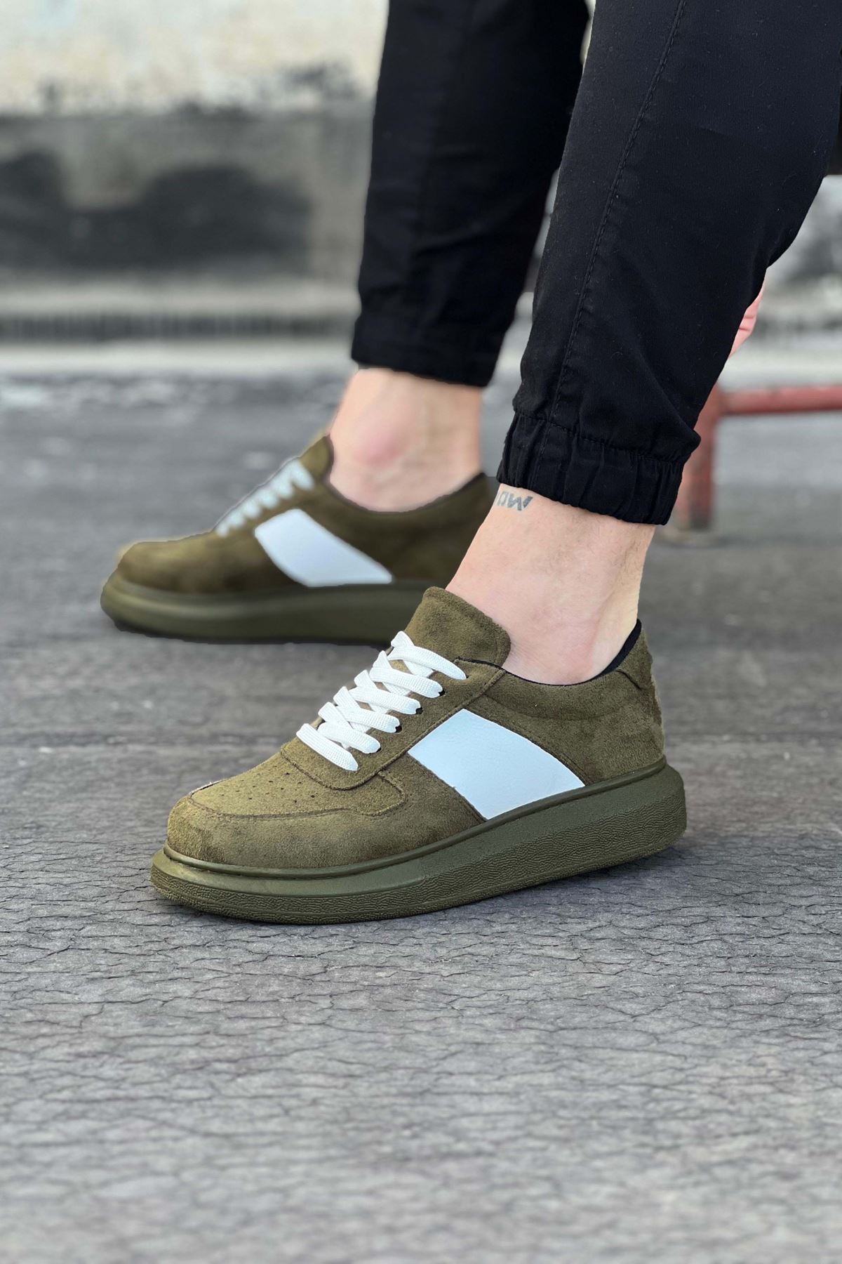 0003196-wagoon-wg011-haki-suet-erkek-casual-ayakkabi.jpeg Haki Süet Erkek Casual Ayakkabı - Görsel 1