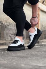 Kömür Beyaz Ortopedik Taban Erkek Casual Ayakkabı - Görsel 3