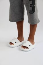 Köpekbalığı Beyaz Unisex Tam Ortopedik Terlik Shark Slides Cuk - Görsel 4