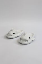 Köpekbalığı Beyaz Unisex Tam Ortopedik Terlik Shark Slides Cuk