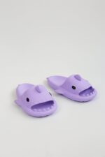 Köpekbalığı Mor Unisex Tam Ortopedik Terlik Shark Slides - Görsel 3