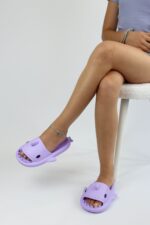 Köpekbalığı Mor Unisex Tam Ortopedik Terlik Shark Slides - Görsel 5