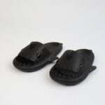 Köpekbalığı Siyah Unisex Tam Ortopedik Terlik Shark Slides