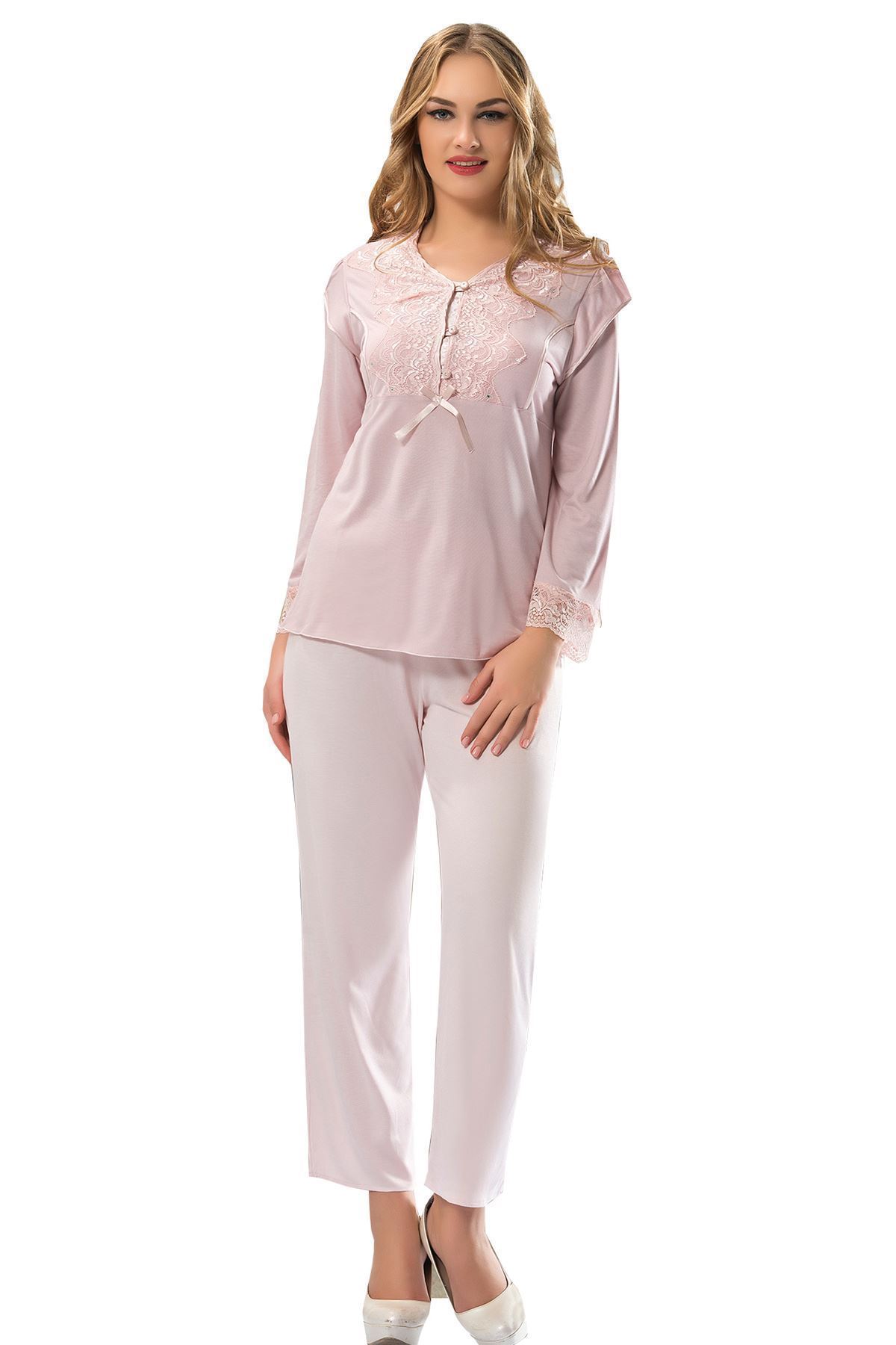 0010587-ekru-penye-pijama-takimi-1567.jpeg Ekru Penye Pijama Takımı - Görsel 1