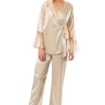 Gold Rengi Saten Pijama Takımı