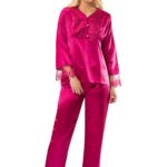 Fuşya Saten Pijama Takımı