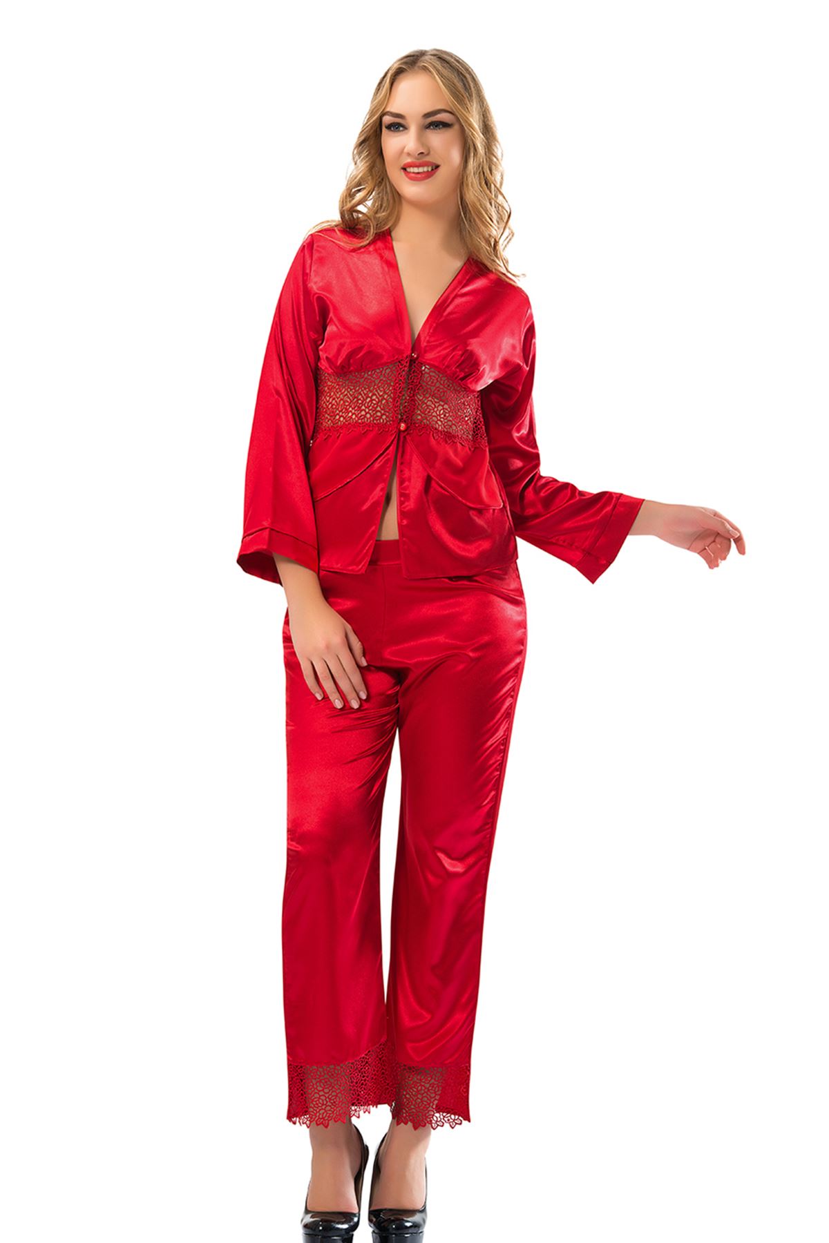0010598-kirmizi-saten-pijama-takimi-1601.jpeg Kırmızı Saten Pijama Takımı - Görsel 1