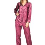 Mor Saten Pijama Takımı