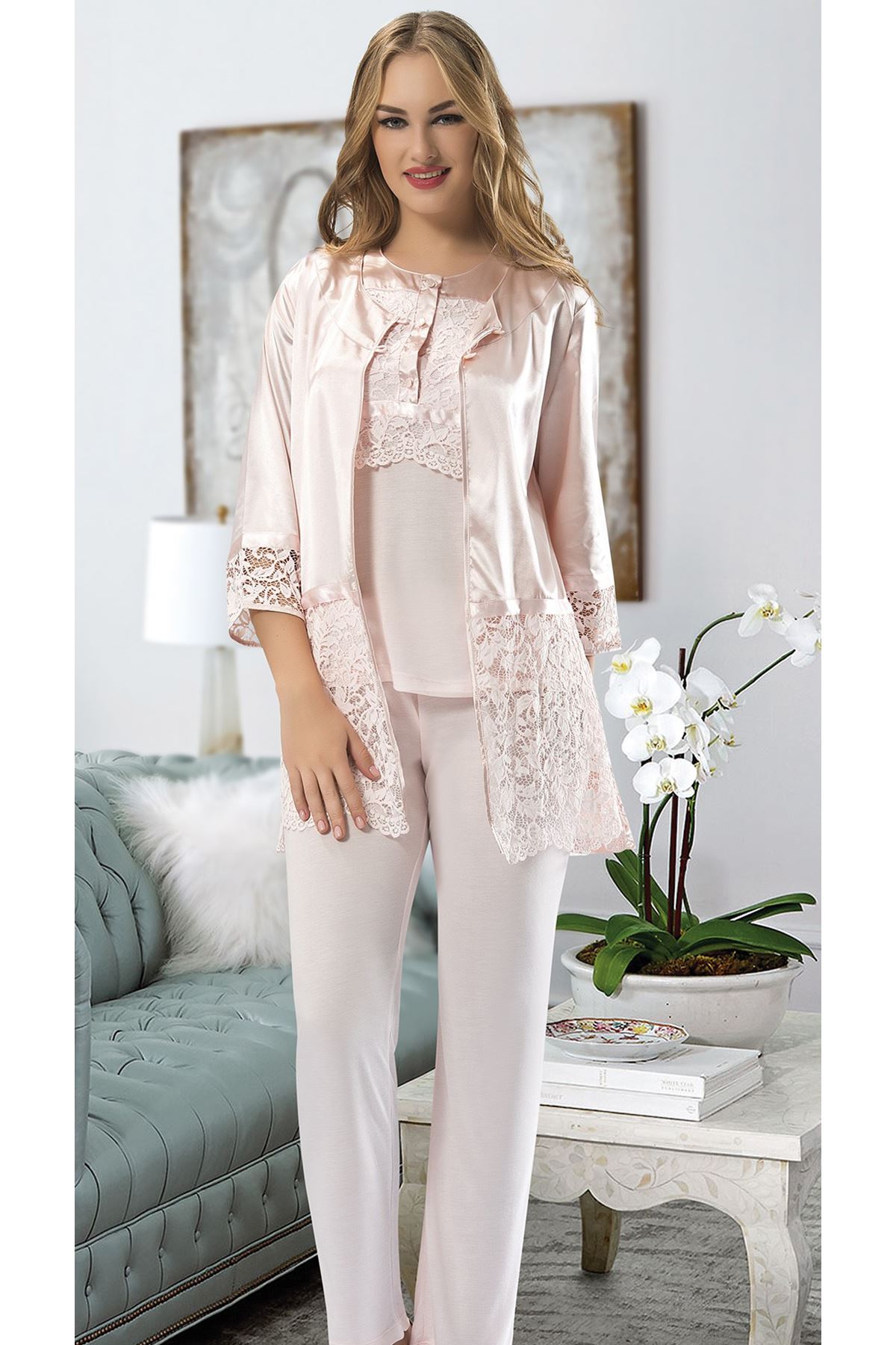 0012888-pudra-penye-pijama-takimi-1417.jpeg Pudra Penye Pijama Takımı - Görsel 1