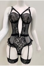 Afrodit Siyah Sexy Jartiyer Takım -1050 - Görsel 5