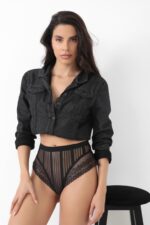 Siyah Kadın Çizgili Külot Veronica-K1008 - Görsel 3