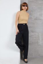 Kadın Beli Lastikli Pzzo Pantolon - Görsel 2