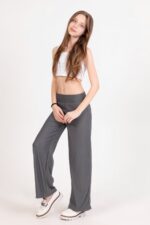 Kız Çuk Düğme Detaylı Pantolon - Görsel 2