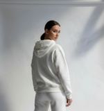 3 iplik şardonlu kapşonlu hoodie frm beyaz p510437 - Görsel 6