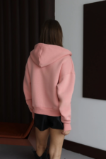 3 iplik şardonlu kapşonlu hoodie frm somon p510437 - Görsel 3