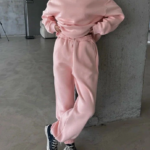 3 iplik şardonlu Lastik paça eşofman pembe p510439