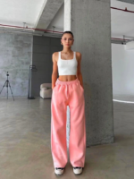3 iplik şardonlu oversize eşofman somon