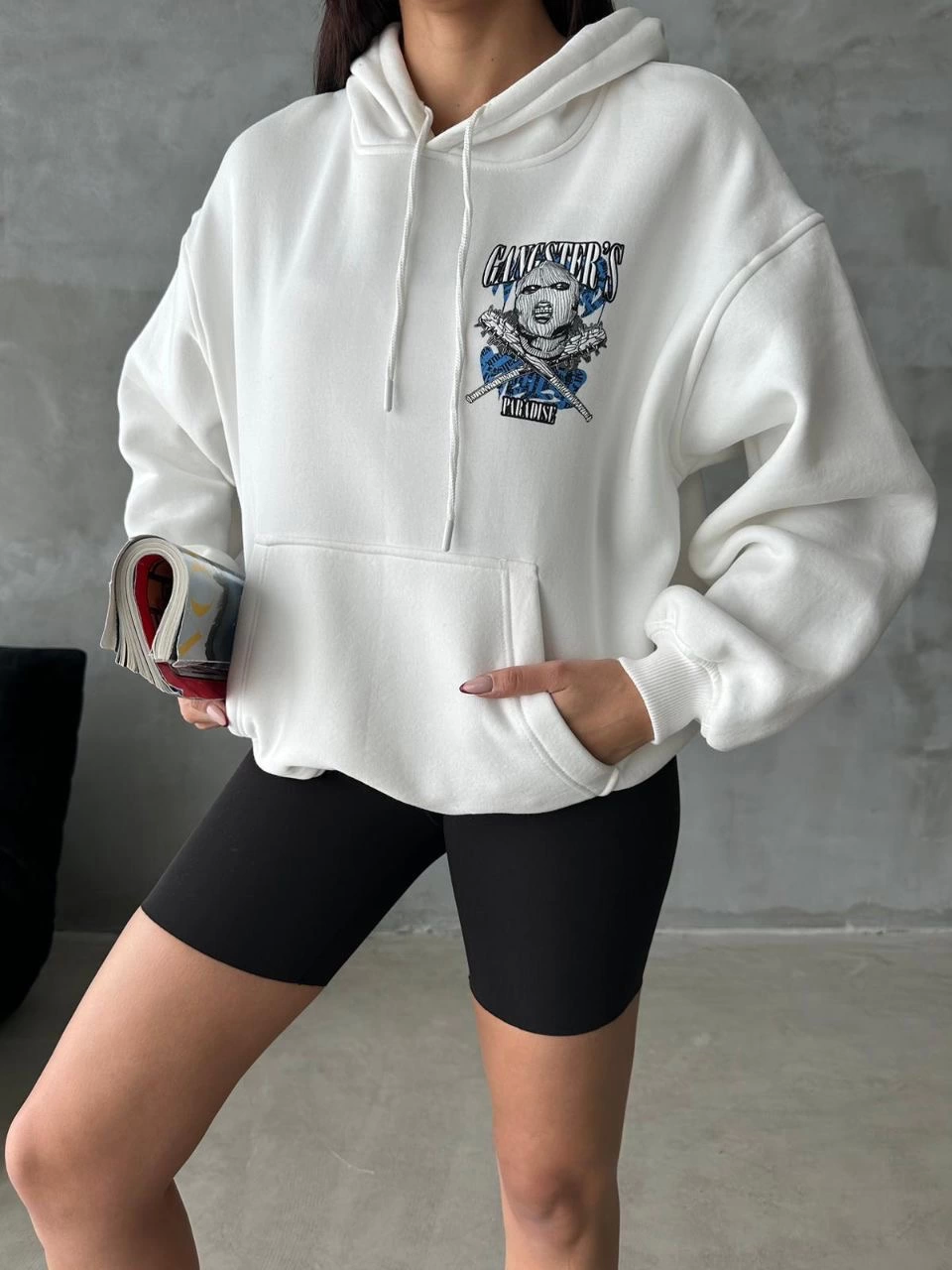 6855b0507669d-6630030-sw960sh1280.png 3 iplik şardonlu oversize kafa baskılı sweat beyaz - Görsel 1