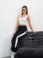 Yandan katlamalı pantolon siyah - Görsel 3