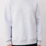 3 iplik şardonlu bisiklet yaka sweatshirt gri