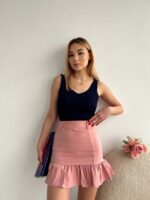 Altı fırfırlı etek pudra s24817 - Görsel 2