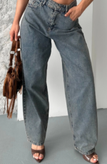 Baggy kar yı eskitme kahve jeans pantolon - Görsel 6