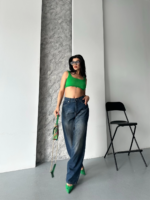 Baggy süper taş bıyık yı kahve tint jeans pantolon - Görsel 3