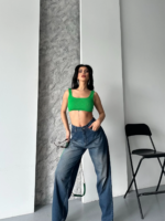 Baggy süper taş bıyık yı kahve tint jeans pantolon - Görsel 5
