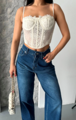Baggy süper taş bıyık yı koyu mavi jeans pantolon - Görsel 3