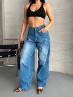Baggy süper taş bıyık yı mavi jeans pantolon - Görsel 4