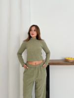 Balıkçı yaka örme takım mint - Görsel 5