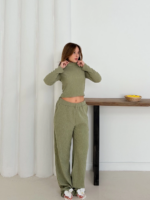 Balıkçı yaka örme takım mint - Görsel 4