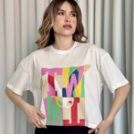 Baskılı crop tişört