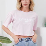 Baskılı Crop tişört