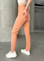 Beli lastikli karamel pantolon - Görsel 3
