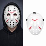 Beyaz Kırmızı Çizgili Hokey Jason / Hannibal Maskesi
